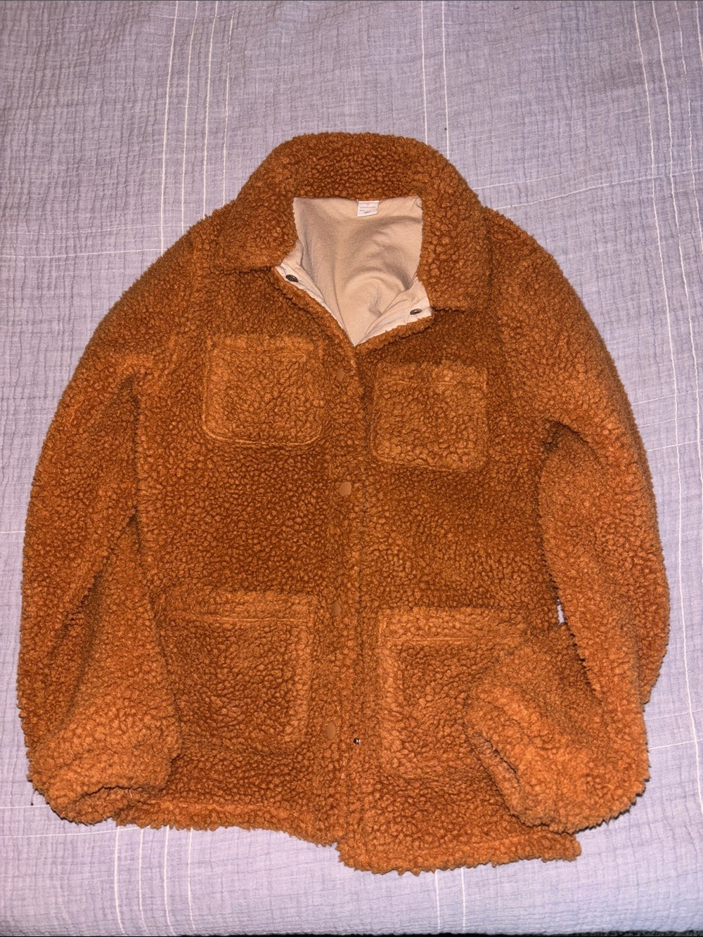 Crewcuts Cozy kids Teddy Sherpa Jacket in Rust